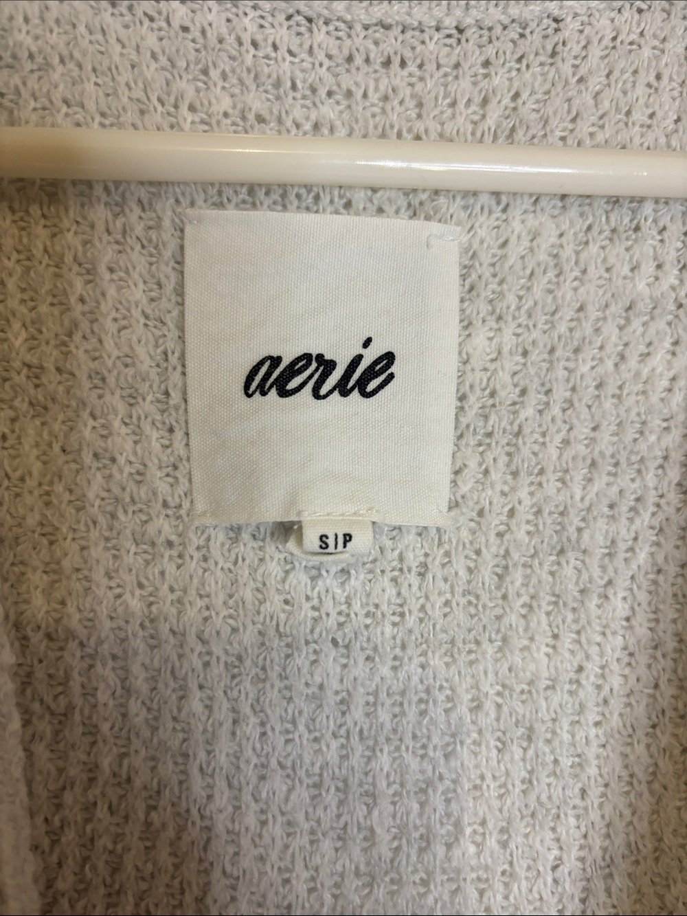 aerie Light Gray Collared Soft V-Neck Sweater -474sku - Picture 2 of 5